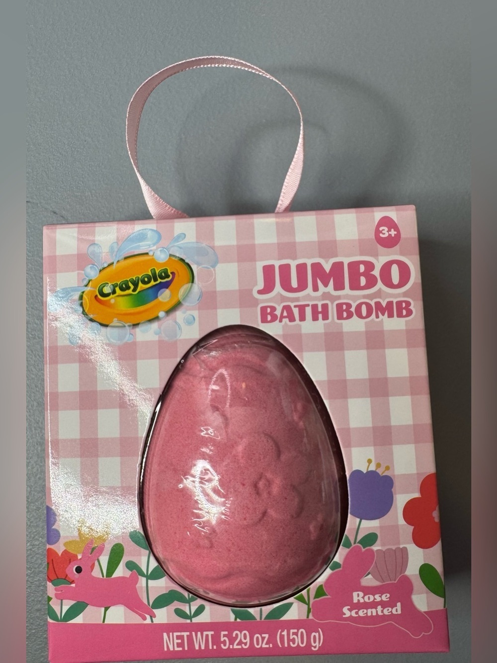 Crayola Jumbo egg shaped Rose-Scented Pink Bath Bomb spring Easter egg hunt bath